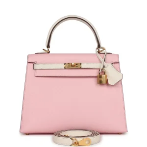 Best Replica Hermes - Kelly II Sellier Mini Craie Epsom Palladium HW