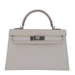 Best Replica Hermes - Kelly II Sellier Mini Nata Boreal Matte Alligator Palladium HW