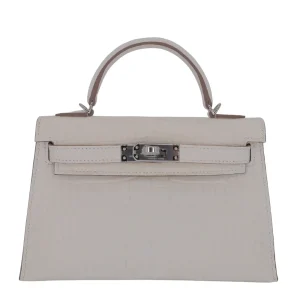 Best Replica Hermes - Kelly II Sellier Mini Nata Boreal Matte Alligator Palladium HW