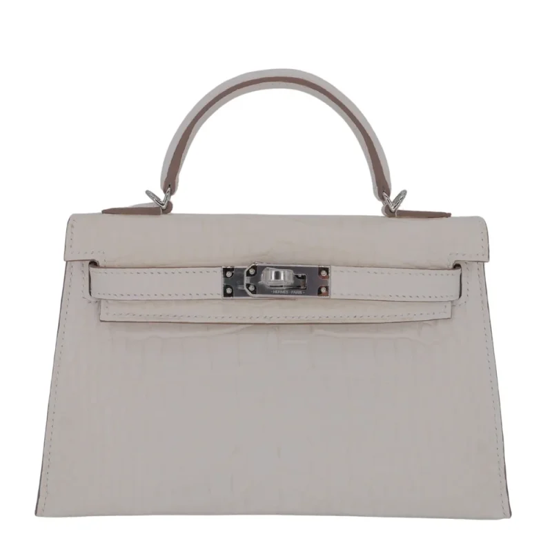 Best Replica Hermes - Kelly II Sellier Mini Nata Boreal Matte Alligator Palladium HW