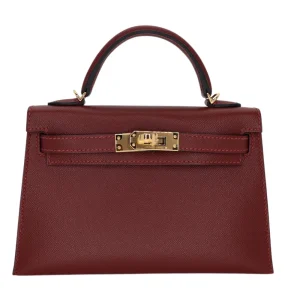 Best Replica Hermes - Kelly II Sellier Mini Rouge H Madame