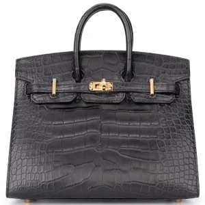 Hermès Birkin 20 Matte Alligator Noir Gold HW Replica