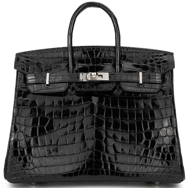 Hermès Birkin 25 Croc Black Palladium HW - High-End Inspired