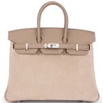 Hermès Birkin 25 Limited Edition Grizzly/Swift Gris Caillou/Etoupe Palladium HW - Artisan-Grade Dupes