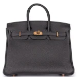 Hermès Birkin 25 Retourne Togo Black/Noir Rough Gold HW - Best Replica
