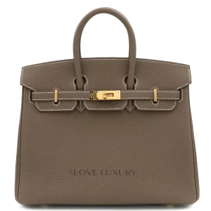 Hermès Birkin 25 Retourne Togo Etoupe Gold HW - Artisan-Grade Dupes