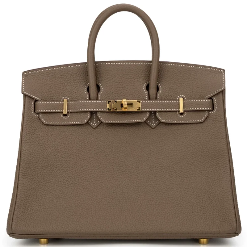 Hermès Birkin 25 Retourne Togo Etoupe Gold HW - Premium Replica