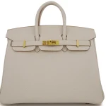 Hermès Birkin 25 Retourne Togo Gris Perle Gold HW - Artisan-Grade Dupes