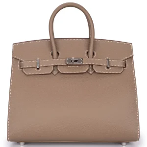 Hermès Birkin 25 Sellier Epsom Etoupe Palladium HW - Artisan-Grade Dupes