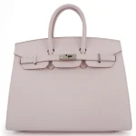 Hermès Birkin 25 Sellier Epsom Pale Mauve Palladium HW - Premium Replica