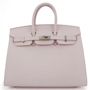 Hermès Birkin 25 Sellier Epsom Pale Mauve Palladium HW - Premium Replica
