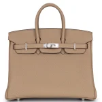 Hermès Birkin 25 Togo Beige Marfa Palladium HW - Premium Replica
