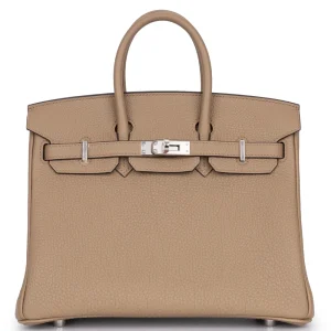 Hermès Birkin 25 Togo Beige Marfa Palladium HW - Premium Replica