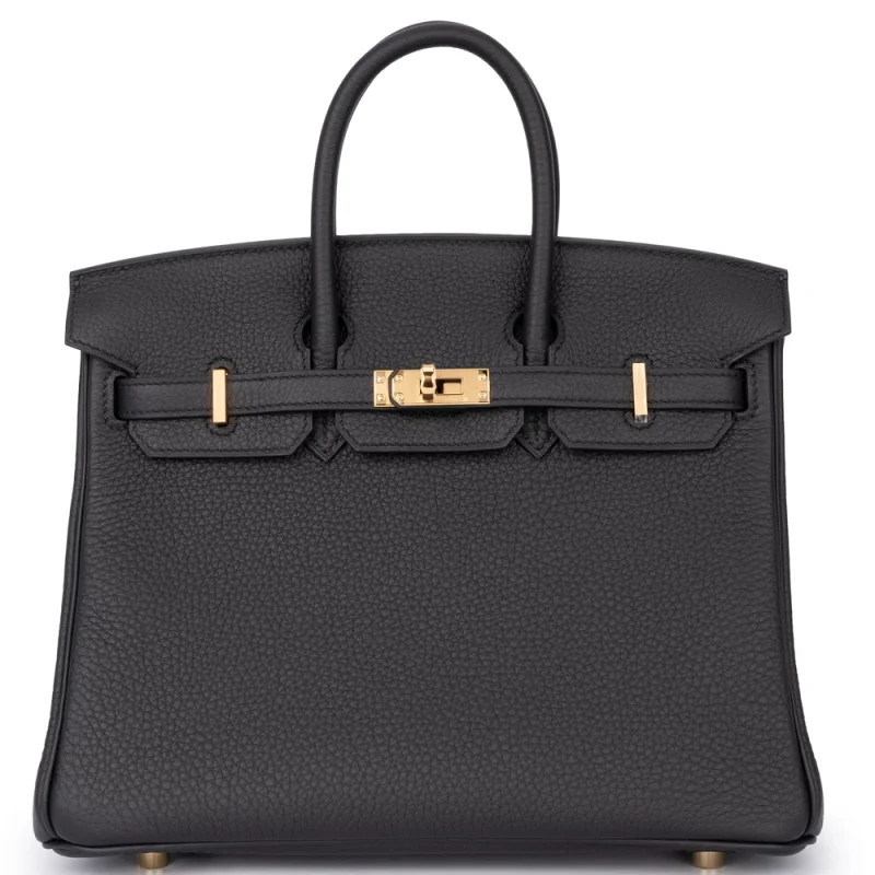 Hermès Birkin 25 Togo Noir Rough Gold HW - Best Replica