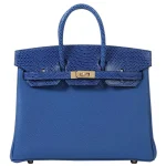 Hermès Birkin 25 Touch Replica | Blue Lizard/Togo Gold HW