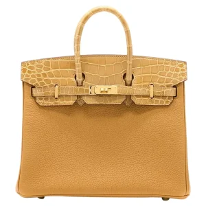 Hermès Birkin 25 Touch Replica | Elegant Caramel Togo Bag