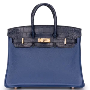Hermès Birkin 25 Touch Chèvre Bleu Royal Gold HW - 1:1 Replica