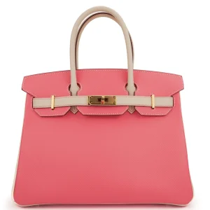 Hermès Birkin 30 HSS Epsom Craie/Azalee Dupe | Artisan Quality