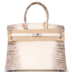 Hermès Birkin 30 Himalayan Blanc Crocodile White Gold Diamond