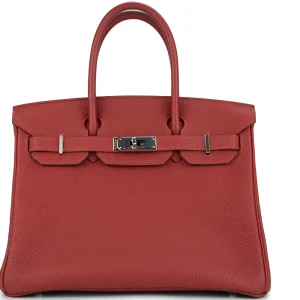 Hermès Birkin 30 Retourne Togo Rouge VIF Palladium HW Replica
