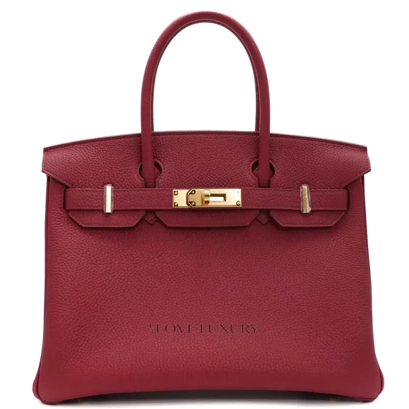 Hermès Birkin 30 Retourne Togo Rubis Gold HW - Inspired Replica