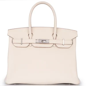 Hermès Birkin 30 Retourne Togo Veau Craie Palladium HW Replica