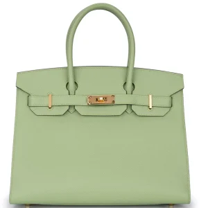 Hermès Birkin 30 Sellier Epsom Verte Criquet Gold HW Replica