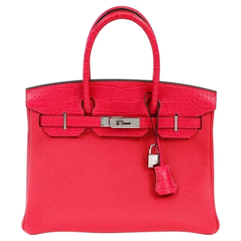 Hermès Birkin 30 Touch Berry Rose Crocodile Palladium HW Replica