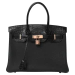 Hermès Birkin 30 Touch Black Togo/Alligator Rose Gold HW Replica