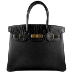 Hermès Birkin 30 Touch Black Togo/Niloticus Crocodile Gold HW
