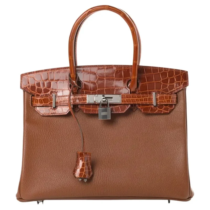 Hermès Birkin 30 Touch Cognac Togo/Crocodile Palladium HW