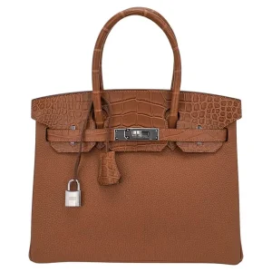 Hermès Birkin 30 Touch Gold Togo Matte Alligator Dupes