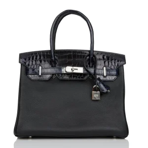 Hermès Birkin 30 Touch Noir/Blue Marine Dupe | Replica Bags