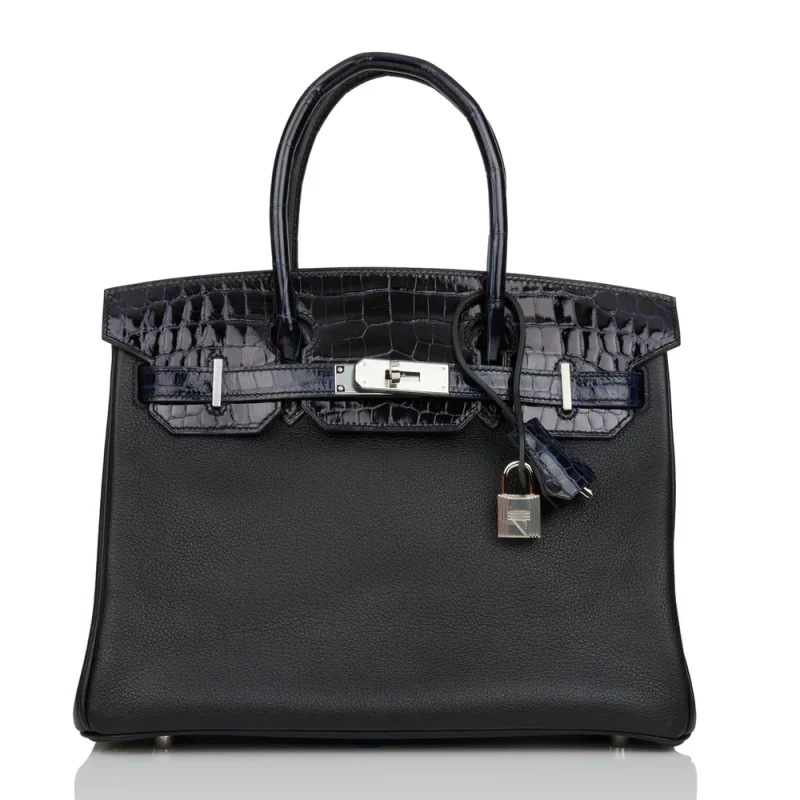 Hermès Birkin 30 Touch Noir/Blue Marine Dupe | Replica Bags