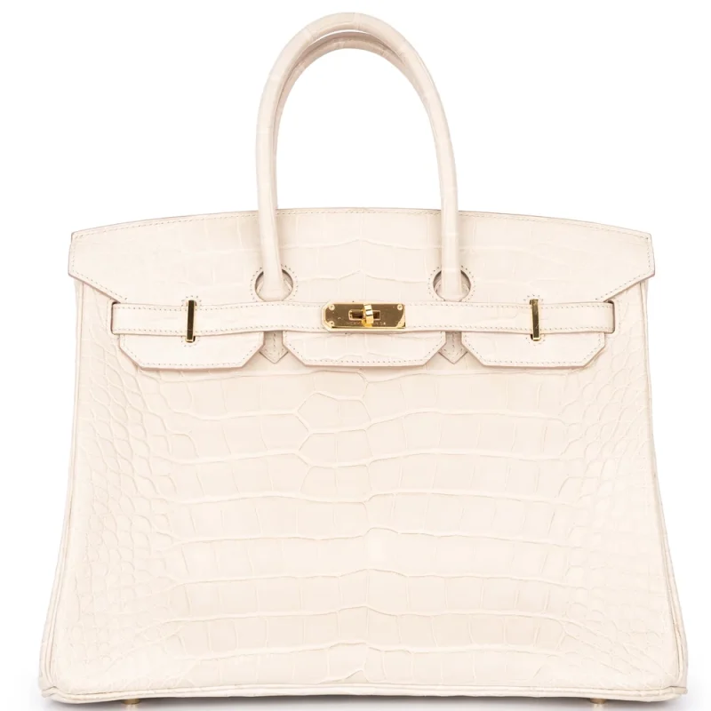 Hermès Birkin 35 Matte Alligator Beton Gold HW - Artisan-Grade Dupes