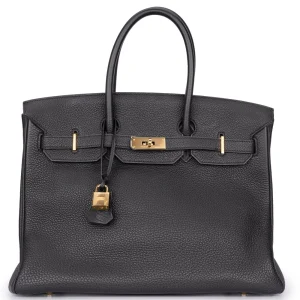 Hermès Birkin 35 Retourne Togo Black Gold HW Replica Bag
