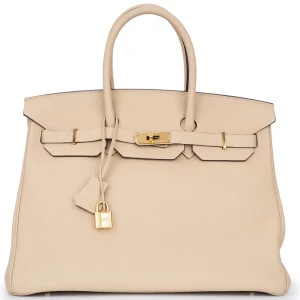 Hermès Birkin 35 Retourne Togo Trench Gold HW | Replica Bag