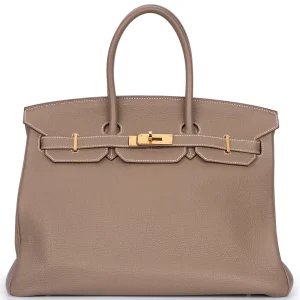 Hermès Birkin 35 Togo Etoupe Gold HW - Premium Replica