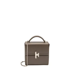 Hermès Cinhetic Box Gris Etain Epsom Silver HW Replica Bag
