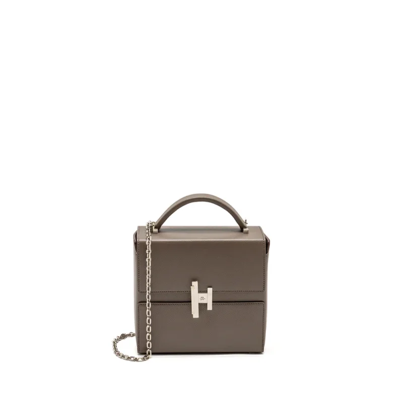 Hermès Cinhetic Box Gris Etain Epsom Silver HW Replica Bag