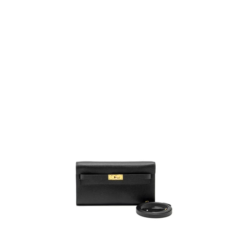 Hermès Classic Kelly To Go Black Epsom Gold HW - High