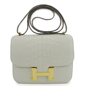 Hermès Constance 18 Croc Gris Neve Gold HW – Best Replica