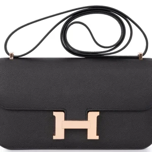 Hermès Constance Elan Veau Epsom Noir Gold HW Replica