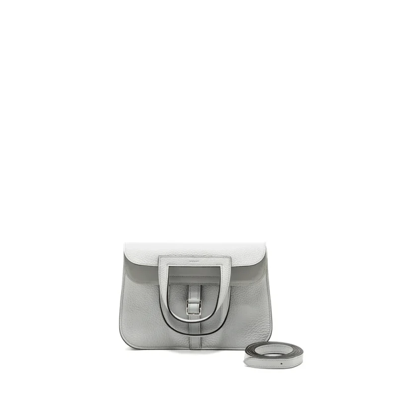 Hermès Halzan 25 Blue Pale Clemence Dupe | Artisan-Grade