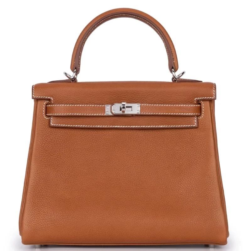 Hermès Kelly 25 Barenia Gold Palladium HW - Mirror Quality Replicas