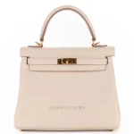 Hermès Kelly 25 Craie Togo Gold HW - Premium Replica