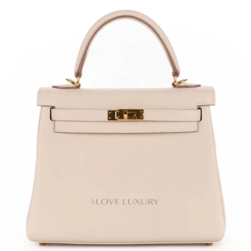 Hermès Kelly 25 Craie Togo Gold HW - Premium Replica