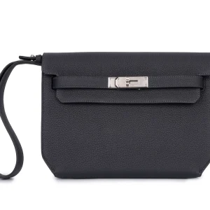 Hermès Kelly 25 Depeches Calfskin Blue Navy Palladium HW - Premium Replica