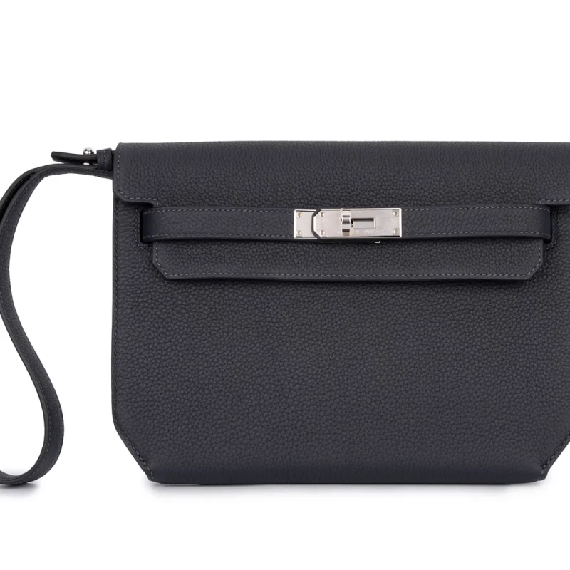 Hermès Kelly 25 Depeches Calfskin Blue Navy Palladium HW - Premium Replica