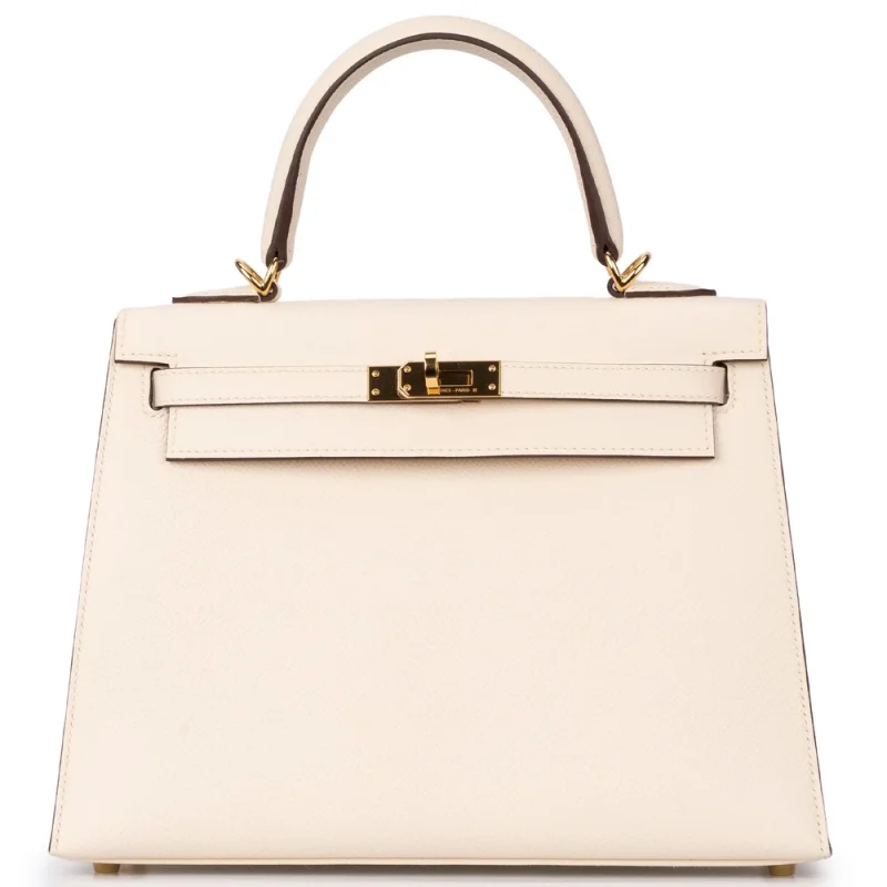 Hermès Kelly 25 Epsom Nata Gold HW - High-End Inspired